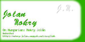 jolan mokry business card