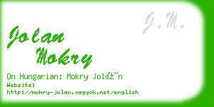 jolan mokry business card